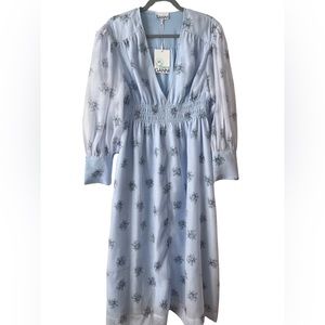 Ganni blue floral dress